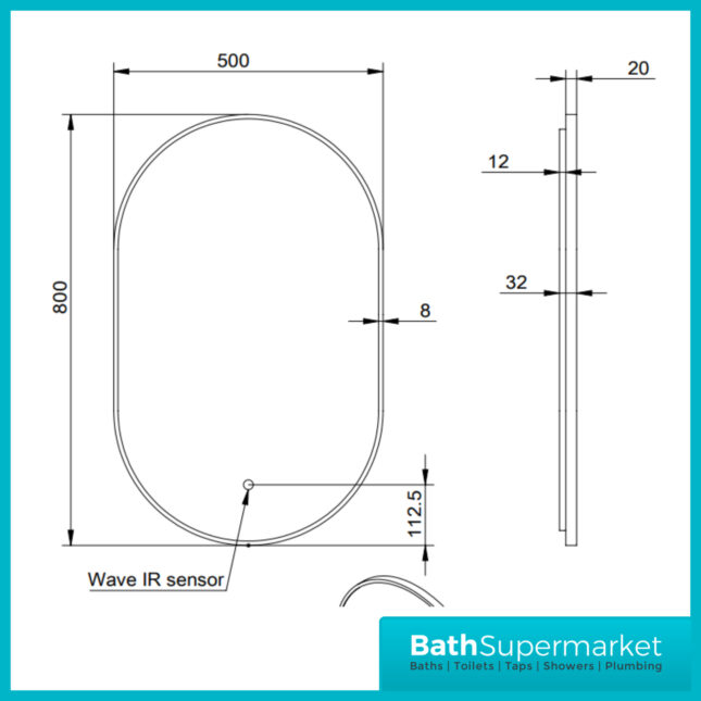 Sognare Aubrey Brushed Brass Frame LED Multi Function Bathroom Tablet Mirror 500×800mm