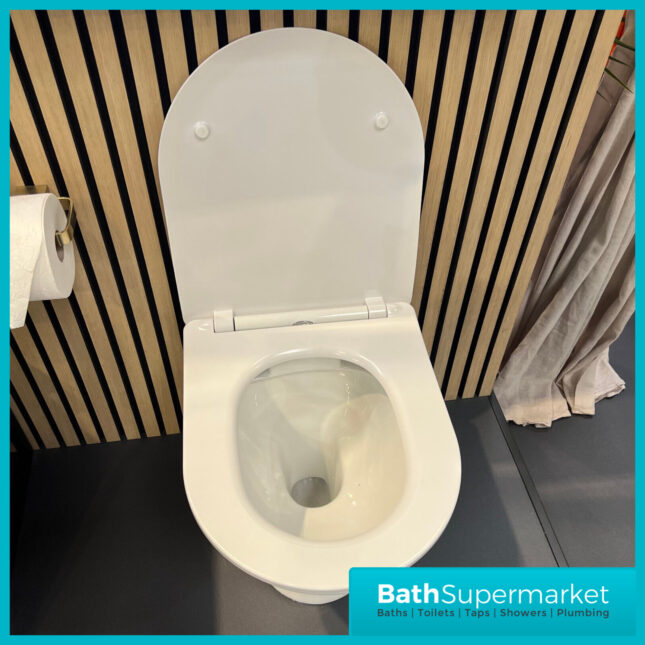 Sognare Middleton Back To Wall D Shape Rimless Toilet Pan With Soft Close Seat