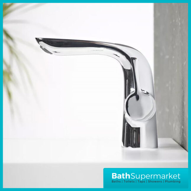 Tavistock Revive Chrome Twin Lever Handle Mono Basin Mixer Tap With Click Waste