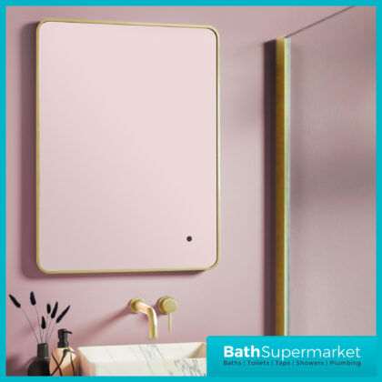 Sognare Alfie Brushed Brass Soft Edge LED Framed Smart Bathroom Mirror 500×700 & 600×800