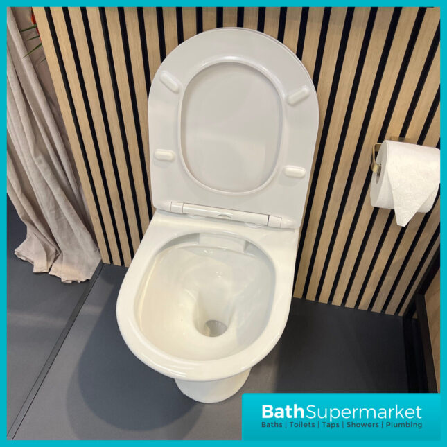 Sognare Middleton Back To Wall D Shape Rimless Toilet Pan With Soft Close Seat