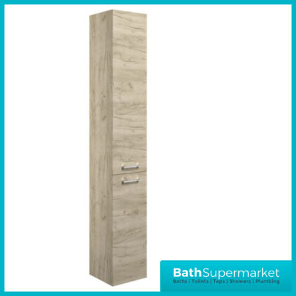 AquaVolere Viola Oak Floor Standing 2 Door Tall Storage Unit 350mm