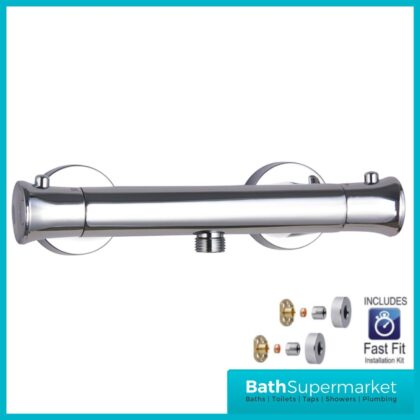 Tailored Ocra Brushed Brass Round Bottom Outlet Thermoststic Bar Mixer Shower Valve