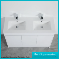 WaterGuard Rio Waterproof Cloud Grey Floor Standing Double Basin Vanity Unit 1200mm