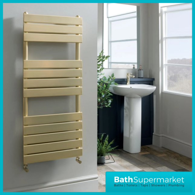 Sunlight Malibu Designer Panel Radiator Brushed Brass 500mm Width x Various Heights