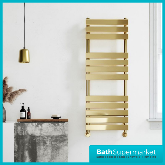 Sunlight Malibu Designer Panel Radiator Brushed Brass 500mm Width x Various Heights