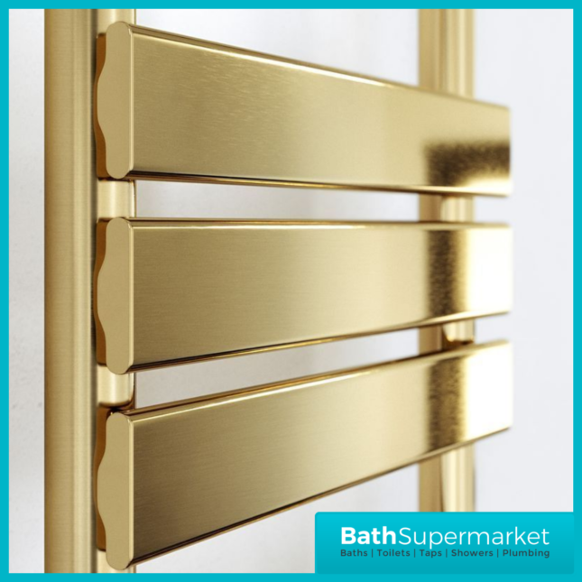 Sunlight Malibu Designer Panel Radiator Brushed Brass 500mm Width x Various Heights