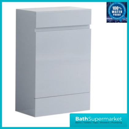 WaterGuard Rio Rhine Cloud Grey Waterproof Back To Wall WC Toilet Unit 550mm