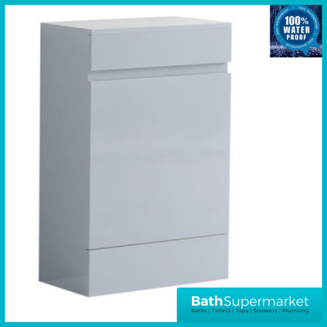 WaterGuard Rio Rhine Cloud Grey Waterproof Back To Wall WC Toilet Unit 550mm