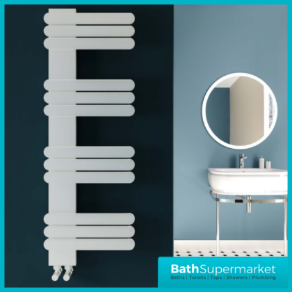 Kartell K-Rad Manitoba Textured White Towel Rail Radiator 450mm Width