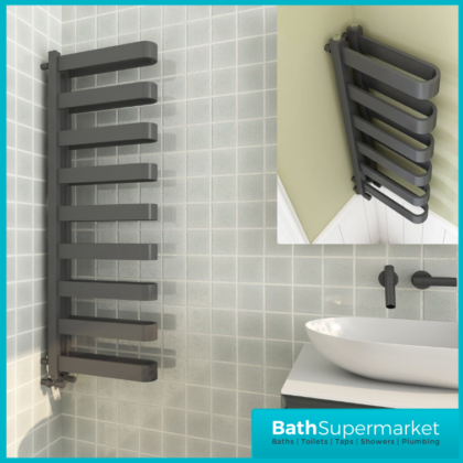 Sunshine Designer U Shaped Anthracite Radiator 400mm Width x 850mm & 1300mm H