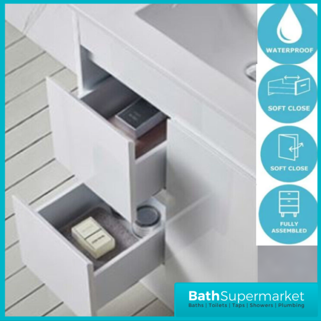 WaterGuard Rio Waterproof Cloud Grey Floor Standing Single Basin Vanity Unit 1200mm