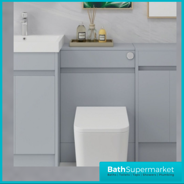 WaterGuard Rio Rhine Cloud Grey Waterproof Back To Wall WC Toilet Unit 550mm
