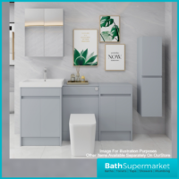 WaterGuard Rio Rhine Cloud Grey Waterproof Back To Wall WC Toilet Unit 550mm