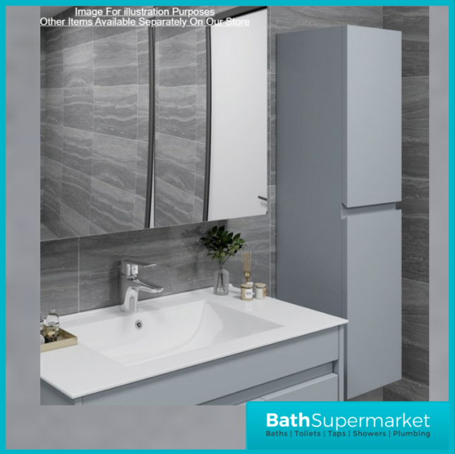 WaterGuard Rio Rhine Cloud Grey Waterproof Wall Hung Tall Storage Unit 1200mm High
