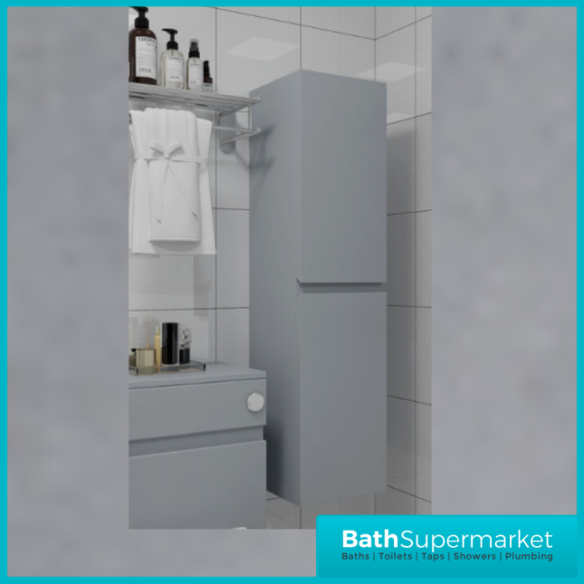 WaterGuard Rio Rhine Cloud Grey Waterproof Wall Hung Tall Storage Unit 1200mm High