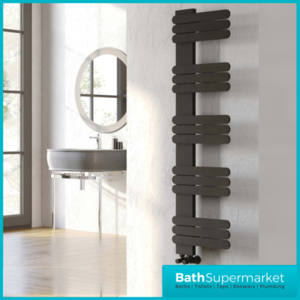 Kartell K-Rad Manitoba Textured Grey Towel Rail Radiator 450mm Width