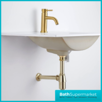 Premium Round Brushed Brass Basin Bottle Trap Waste