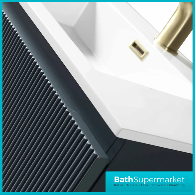 Tailored Fluted Midnight Shadow Wall Hung Drawer Vanity Unit & Matt Basin 810mm