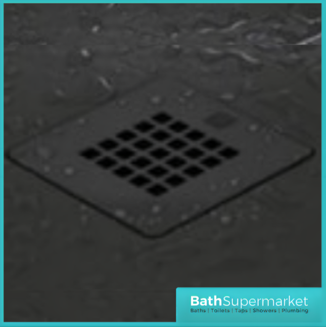 Kartell K-Vit Naturals Graphite Colour Match Square Shower Waste Cover Grid