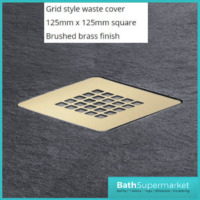 Kartell K-Vit Naturals Brushed Brass Colour Match Square Shower Waste Cover Grid