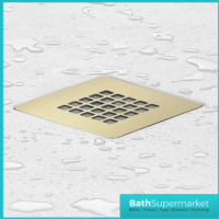 Kartell K-Vit Naturals Brushed Brass Colour Match Square Shower Waste Cover Grid