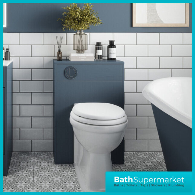 Traditional Timeless Blue Ash BackTo Wall WC Toilet Unit 550mm