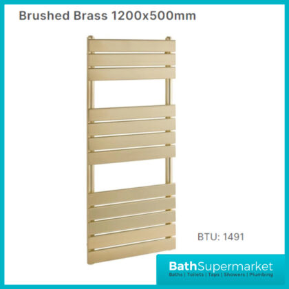 Sunlight Malibu Designer Panel Radiator Brushed Brass 500mm Width x Various Heights