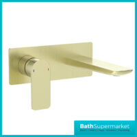 Sognare Mode Brushed Brass Wall Mounted Single Lever Handle Basin Mixer Tap
