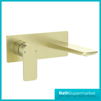 Sognare Mode Brushed Brass Wall Mounted Single Lever Handle Basin Mixer Tap