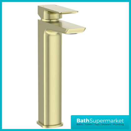 Sognare Mode Brushed Brass Lever Handle Tall High Rise Mono Basin Mixer Tap