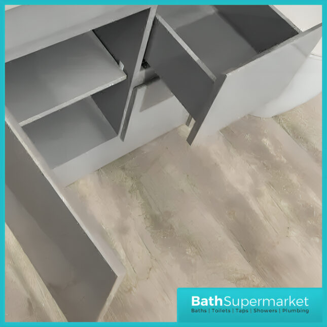 WaterGuard Rio Waterproof Cloud Grey Floor Standing Edge Basin Vanity Unit 750mm