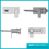 Sognare Mode Matt Black Wall Mounted Single Lever Handle Basin Mixer Tap