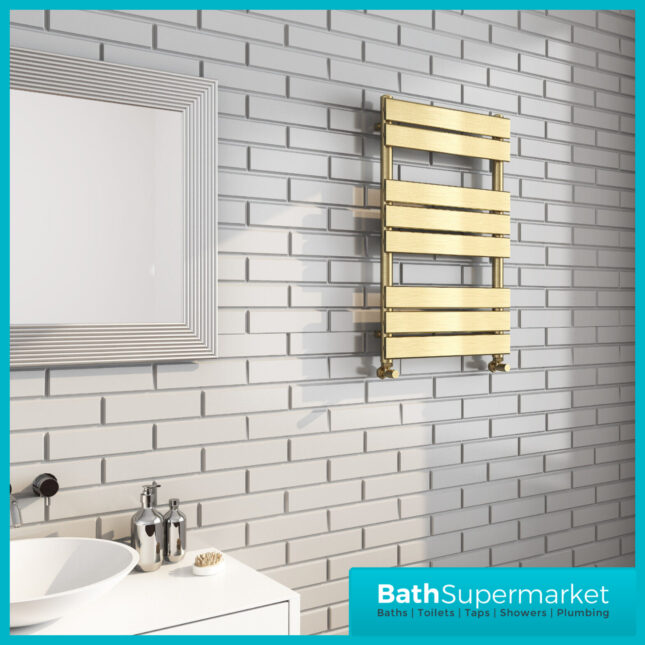 Sunlight Malibu Designer Panel Radiator Brushed Brass 500mm Width x Various Heights