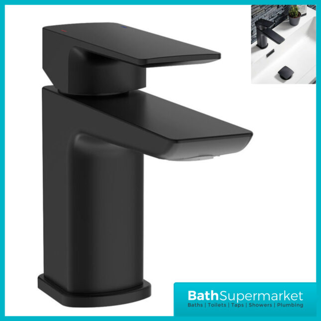 Sognare Mode Matt Black Lever Handle Mono Basin Mixer Tap