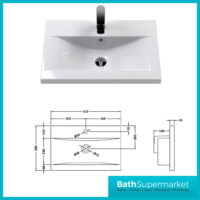 Traditional Timeless White Ash Vanity Basin Unit 600mm & Knurled Handles