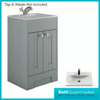 Traditional Timeless Duck Egg Blue Vanity Basin Unit 600mm & Colour Knurled Handles