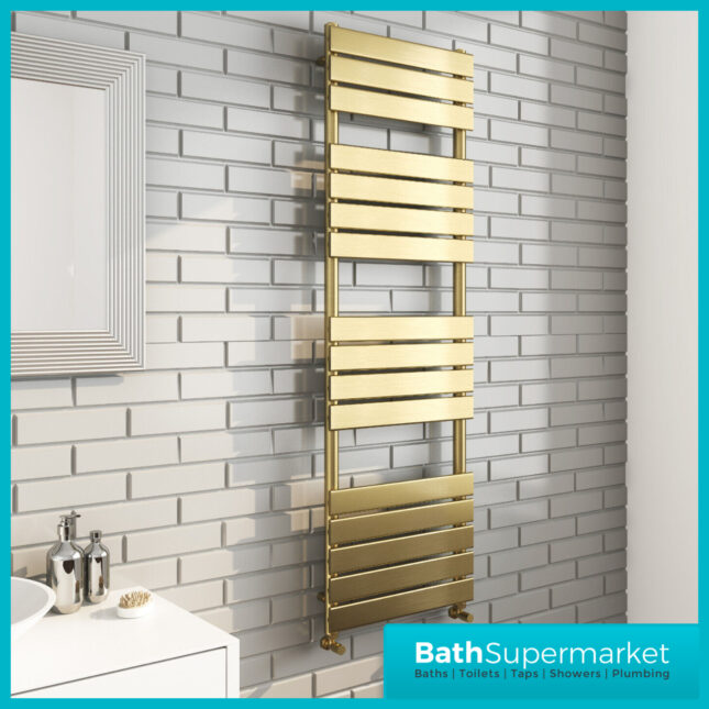Sunlight Malibu Designer Panel Radiator Brushed Brass 500mm Width x Various Heights