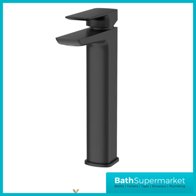 Sognare Mode Matt Black Lever Handle Tall High Rise Mono Basin Mixer Tap