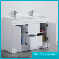 WaterGuard Rio Waterproof Cloud Grey Floor Standing Double Basin Vanity Unit 1200mm