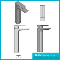 Sognare Mode Matt Black Lever Handle Tall High Rise Mono Basin Mixer Tap