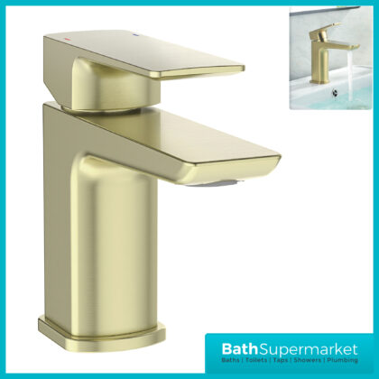 Sognare Mode Brushed Brass Mono Lever Handle Basin Mixer Tap