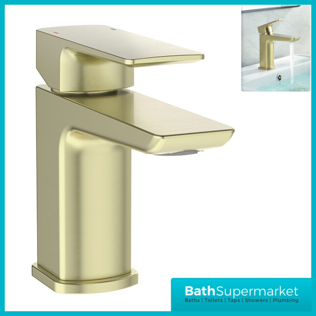 Sognare Mode Brushed Brass Mono Lever Handle Basin Mixer Tap