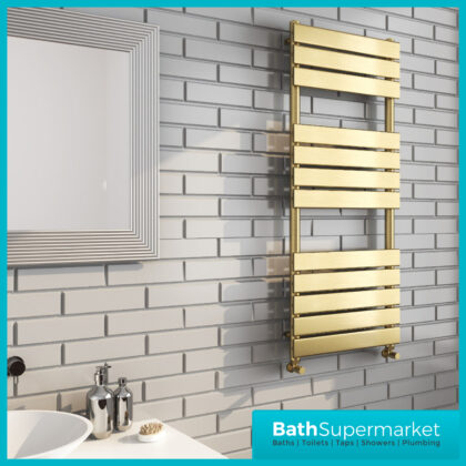 Sunlight Malibu Designer Panel Radiator Brushed Brass 500mm Width x Various Heights