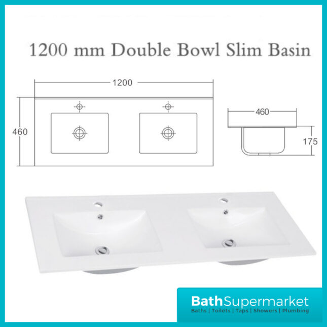 Rio Waterproof Cloud Light Grey Floor Standing Double Basin Vanity Unit 1200mm
