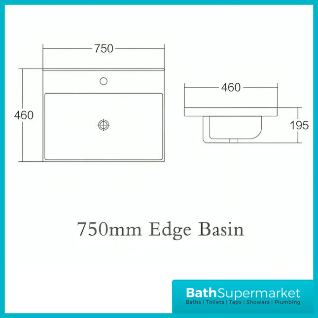 WaterGuard Rio Waterproof Cloud Grey Floor Standing Edge Basin Vanity Unit 750mm