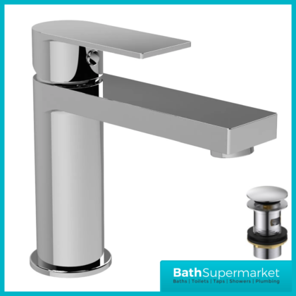 Nuie Canada Chrome Mono Basin Mixer Tap With Push Up Waste