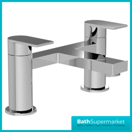 Nuie Canada Chrome Deck Mounted Twin Lever Bath Filler Tap