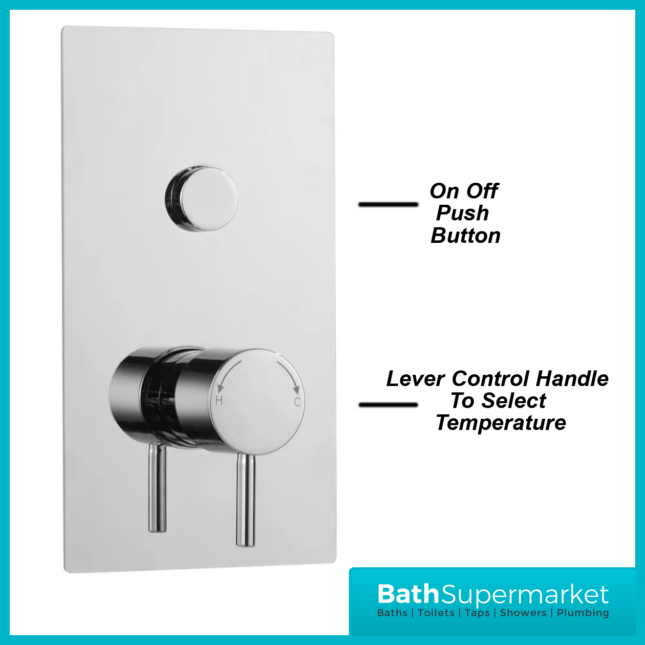 Kartell K-Vit Plan Single Round Push Button Concealed Thermostatic Shower Valve 1 Way