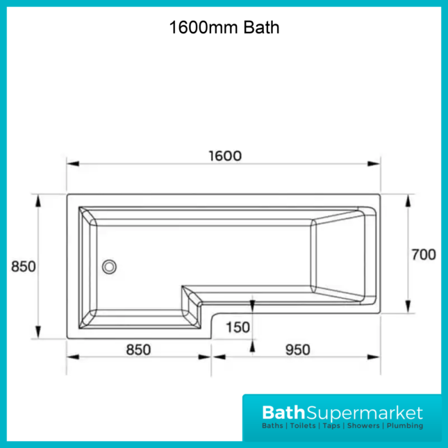 Titan L Shape Bath Left-Right Hand & Brushed Brass Shower Screen With Fixed Return